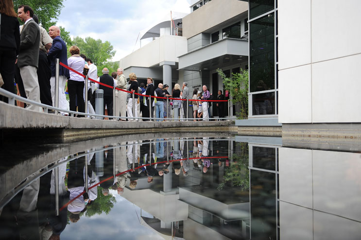 Members of the media line up in front of Aspen Meadows Resort for the press preview of the 2011 Food & Wine Best New Chefs Dinner Saturday, June 18, 2011.