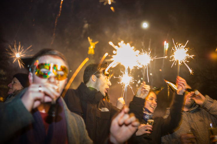 New Year's Eve celebrations at the Friedensengel (Angel of Peace) in Munich, Bavaria, Monday, December 31, 2012.